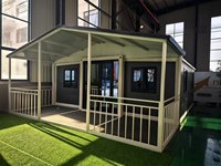 Casa Prefabricada de Acero Expandible Bi-Wing con Terraza, Casa Contenedor Plegable de 20 pies/40 pies, Villa Resort con Terraza Exterior