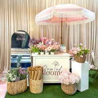 Carrito de Metal Personalizado para Dulces, Carrito Móvil para Venta de Flores, Carrito con Ruedas para Exhibición de Flores, Carrito Portátil para Bodas, Color Personalizado, Alquiler Comercial
