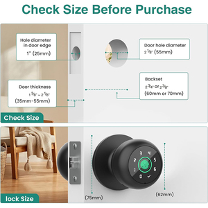 Prix bas pas cher bouton de verrouillage électronique APP Tuya Ble déverrouiller mot de passe empreinte digitale serrure intelligente numérique pour porte en bois - Product Image 5