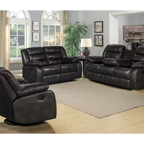 リクライニングチェアリクライニングソファセットエアレザー高级リクライニングチェアソファドロップテーブル収納 - Product Image 1