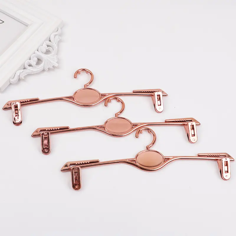 Platte Plastic Clips Hanger Ondergoed Rose Gouden Hanger Voor Beha Broek Lingerie Intimi Kleding Ruimtebesparend