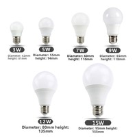 Ampoule LED E27 super lumineuse 5W 7W 9W 12W Lumière chaude Courant constant Source de plafonnier domestique Économie d'énergie Petite vis AC