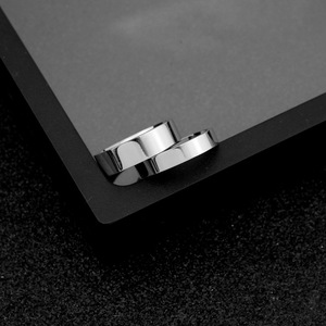Hot Selling Simple Glossy <b>Silver</b> Plated <b>Plain</b> Band <b>Ring</b> Classic Versatile Unisex's Stainless Steel <b>Rings</b> Wholesale Jewelry - Product Image 1