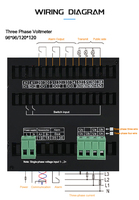 Voltmeter AC/DC Tiga Fasa RS485 Modbus Tampilan Digital Akurasi Tinggi Kelas 1.0 Resistansi Isolasi 100M PLC SCADA 220V AC