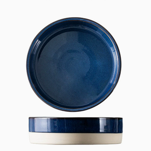 Plat de service en céramique bicolore minimaliste, style japonais, <span class=keywords><strong>assiette</strong></span> créative pour salades et plats sautés - Product Image 5