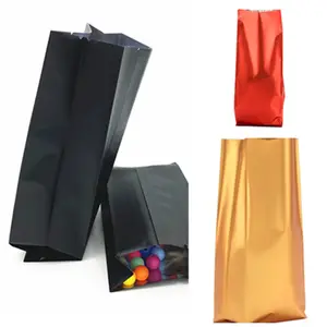 Matte Gold Red Aluminum Foil Organ Packaging Side Gussets Folded Milk Powder Packing Pouch Black Coffee Bean Bags
