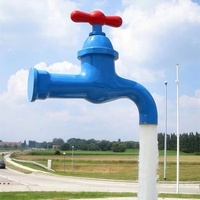 Fontaine de robinet magique Top vente moderne acrylique extérieur décoratif grand géant caractéristique de l'eau magique robinet flottant fontaine d'eau