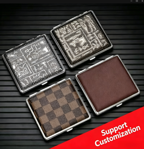 Estuche para Cigarrillos con Diseño Grabado, Tapa Abatible, Acabado Pulido, Estilo Clásico Duradero, Admite Personalización - Product Image 1