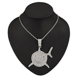 สร้อยคอผู้ชายสไตล์ฮิปฮอปประดับพลอยเทียมขนาดใหญ่ไม่ซีด - Product Image 4