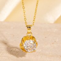 Collier pendentif en zircon brillant à motif animal pour femmes, laiton plaqué or de haute qualité, bijoux personnalisés tendance