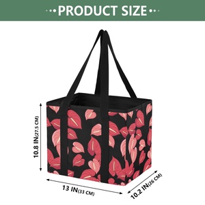 Bolsas de Compras Plegables Reutilizables con Diseño de Flor de Anturio Hawaiano, Cestas de Almacenamiento Plegables con Asas Largas - Product Image 3