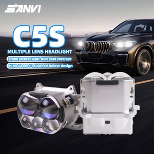 SANVI High Brightness 5 Lens C5S LED <b>Projector</b> Headlight 28000LUX Direct High Beam Mini Sie No Blocking Universal Auto <b>Lighting</b> - Product Image 1