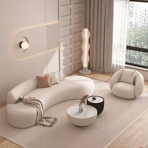 Canapé modulaire incurvé de couleur crème, en éponge, pour centre commercial, maison d'hôtes, bureau, <span class=keywords><strong>magasin</strong></span> de vêtements, <span class=keywords><strong>salon</strong></span> de beauté, <span class=keywords><strong>salon</strong></span>, réception - Product Image 5