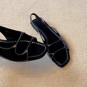 Versión de Piel de Oveja ~ Sandalias Planas con Tira al Tobillo y Punta Abierta para Mujer, Sandalias Romanas Minimalistas Francesas con Punta Cuadrada para Vacaciones y Playa - Product Image 5