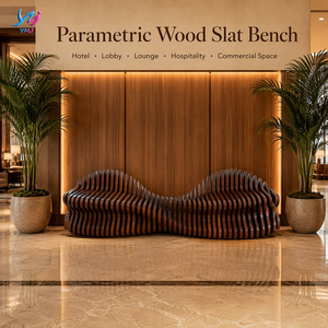 <span class=keywords><strong>Banco</strong></span> de Espera Modular de <span class=keywords><strong>Madera</strong></span> Maciza Nórdica, Diseño Paramétrico Moderno, Ecológico y Duradero, para Exteriores y Uso Comercial, para Varias Personas - Product Image 5