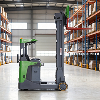 Chariot élévateur à mât télescopique MOVMES 2.0-3.0 tonnes, portée 9m-12m, avec déplaceur latéral hydraulique, batterie lithium-ion 48V, pour rayonnages hauts