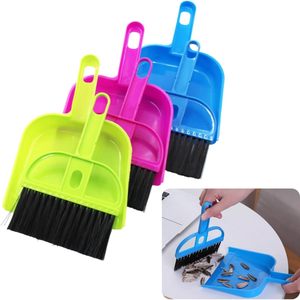 New Round <b>Keyboard</b> <b>Mini</b> Sweeping Broom Set for Desktop Small Size with Dustbin <b>Keyboard</b> Cleaning Brush - Product Image 1