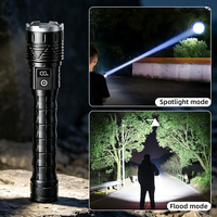Lampe torche super lumineuse en alliage d'aluminium, zoomable, étanche, avec batterie rechargeable 26650, lampe torche tactique d'urgence pour l'extérieur