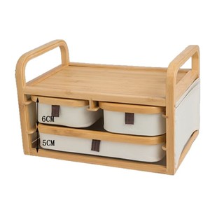Bamboo Desktop <b>Storage</b> <b>Box</b> 35.5Cm Multi Layer Drawer Organizer For Office Jewelry Cosmetic <b>Storage</b> - Product Image 5