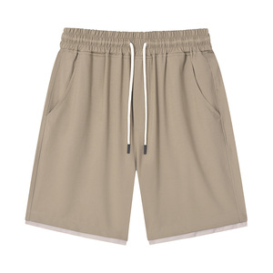 Custom <b>Men's</b> Summer Sporty 100% Cotton Sweat <b>Shorts</b> Plus Size Casual Runners' Board <b>Shorts</b> Embroidered Knitted Elastic Waist - Product Image 5
