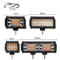 3 Rows 4 7 13 17 20 zoll Led Work Light Bar Strobe Spot Led Dual Color Working Lamp White Amber offroad 4x4 SUV ATV 12V 24V