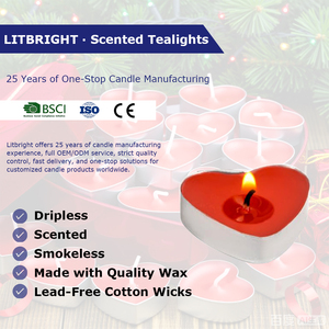 Litbright Nhỏ Hình Trái Tim Trà Ánh Sáng Nến Lãng Mạn Ủng Hộ Đám Cưới Với Thơm Trái Cây Hoa Cho Trang Trí Nội Thất - Product Image 2