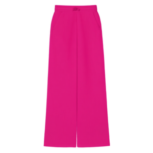 Pantaloni Dolado da donna a gamba larga, vita alta, vestibilità ampia, lunghezza intera, tinta unita, casual, con elastico in vita, in tessuto pleuche, stile autunnale - Product Image 1