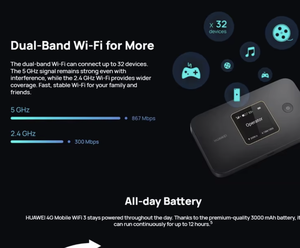 Routeur WiFi mobile débloqué 300 Mbps Cat6 E5785 E5785-92c 4G double bande, point d'accès WiFi 3000 mAh <span class=keywords><strong>pour</strong></span> Huawei 4G - Product Image 6