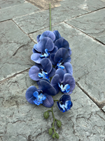 Real Touch Impression 3d Phalaenopsis Fleurs 9 Tête Artificielle Latex Bleu Orchidées Fleur Pour Toute La Vente