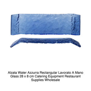ขาตั้งน้ำทรงสี่เหลี่ยมสีน้ำเงิน ขนาด 28 × 8 ซม. ทำจากแก้วงานแฮนด์เมด - Product Image 2