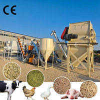 Máquinas Automáticas Personalizadas de Procesamiento de Alimentos para Aves de Corral y Ganado de 2t/h, Línea de Producción de Pienso en Pellets para Ganado Vacuno y Avícola