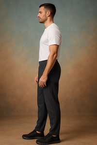 PANTALÓN CARGO GRIS MODERNO DE AJUSTE REGULAR Mezcla de poliéster Bordado ecológico Disponible en tallas S M L XL XXL - Product Image 3