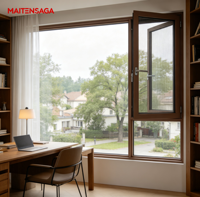 Fenêtre à battant en aluminium à rupture de pont thermique de qualité supérieure avec verre trempé, anti-poussière, haute performance, résistante aux intempéries pour maison privée