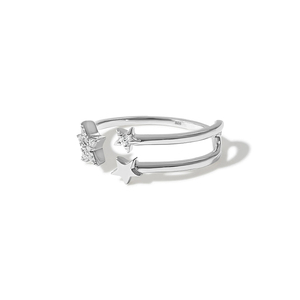 Bijoux ROXI Light Luxury, anneaux ajustables en argent sterling 925 avec étoile scintillante - Product Image 4