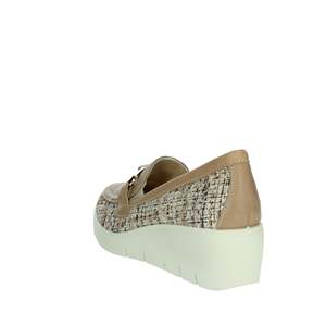 Mocassini da Donna 755700 Beige con Tomaia in Tweed e Suola con Plateau - Product Image 2