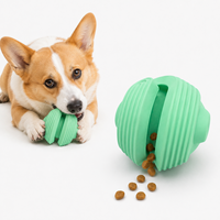 Balle distributrice de friandises en caoutchouc durable pour chien, jouet texturé résistant aux morsures pour l'entraînement et les récompenses alimentaires, idéale pour les présentoirs de vente au détail