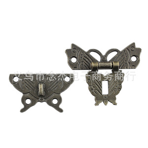 Cierre de mariposa antiguo de aleación de zinc de 50x42mm para caja de madera, embalaje de regalo, hebilla de un solo ojo - Product Image 5