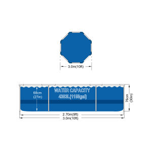 Vente en gros de <span class=keywords><strong>piscine</strong></span> extérieure à cadre rond 305*76cm <span class=keywords><strong>piscine</strong></span> <span class=keywords><strong>hors</strong></span> <span class=keywords><strong>sol</strong></span> bleue pour la famille cour été amusant - Product Image 2