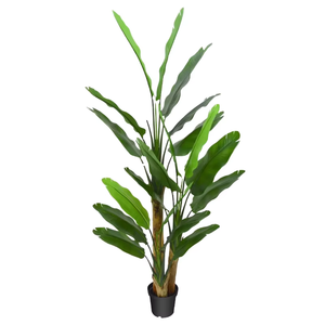 OH ARTS Palmier du voyageur artificiel réaliste, Plante artificielle Oiseau de paradis en pot pour la décoration moderne de la maison et du bureau - Résistant aux UV - Product Image 1