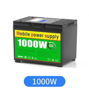 แบตเตอรี่สำรองพกพาสำหรับแคมป์ปิ้ง 1000W 60A/768Wh อินเวอร์เตอร์คลื่นไซน์ปรับแต่งได้ แบตเตอรี่ลิเธียมไอออนสำรองไฟบ้าน พลังงานแสงอาทิตย์ พร้อมไฟ LED - Product Image 1
