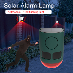 Ultrasonic Solar Animal Repeller 129dB <b>Motion</b> <b>Sensor</b> Alarm 6 Red Flashing <b>LED</b> 4 Modes Outdoor Security Siren <b>Light</b> for Farm - Product Image 1