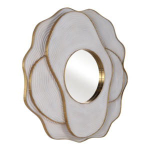 Specchio da parete rotondo decorativo in legno a strati contemporaneo per camera da letto, corridoio, ingresso, soggiorno - Product Image 2
