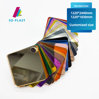 Échantillon gratuit feuille de miroir en verre acrylique argent 2mm pmma feuille de miroir en acrylique