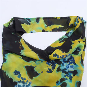 <span class=keywords><strong>Robe</strong></span> <span class=keywords><strong>Longue</strong></span> pour Femme TAOP&ZA Été 2025 à Larges Bretelles Sans Manches Imprimée avec Col Plissé Décoratif et Foulard Fin 3323308 - Product Image 3