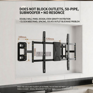Support mural TV robuste à mouvement complet <span class=keywords><strong>75</strong></span> <span class=keywords><strong>pouces</strong></span> <span class=keywords><strong>en</strong></span> acier laminé à froid, bras articulé pivotant 400x400 VESA pour mur plat d'angle - Product Image 4