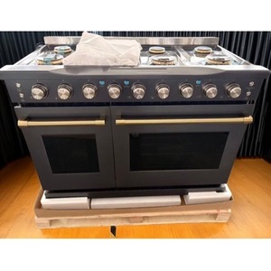 Gas <b>Range</b> 48-inch 8-burner With Oven Freestanding Stainless Steel Black American Style - Product Image 1