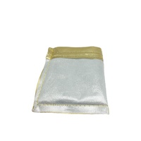 Sac de rangement en soie métallique argentée ou dorée avec cordon de serrage et logo personnalisé