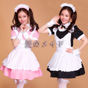 Maid Outfit Cosplay Costume Black And Pink Japanese Style Cafe Restaurant Uniform Anime Convention Performance Dress - Product Image 2