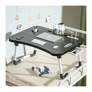 A basso prezzo impermeabile in legno marrone altezza regolabile pieghevole tavolo del Computer per il letto
