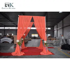 Square wedding tent with chiffon drape adjustable pipe and drape stand silver